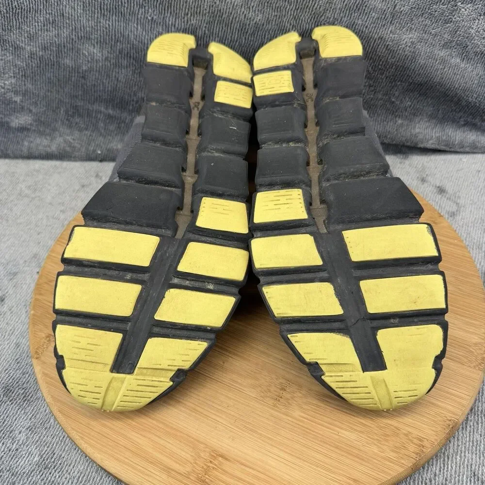 On Shoes Mens Size 12.5 Gray Yellow Mesh Running Athletic Sneakers Low Top